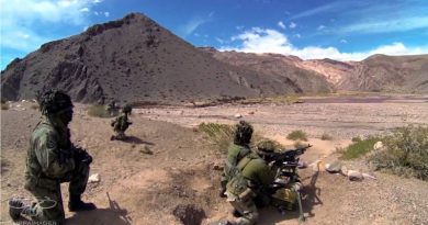 Ejercicios de Tiro con Munición de Guerra, en el Campo Militar General Sarmiento del RIM 22