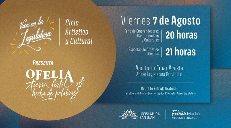 Disfruta el ciclo artístico y cultural «Voces en la Legislatura» con el homenaje a Ofelia Zúccoli