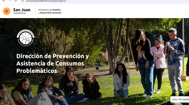 Web para la Prevención y Asistencia de los Consumos Problemáticos del Gobierno de San Juan