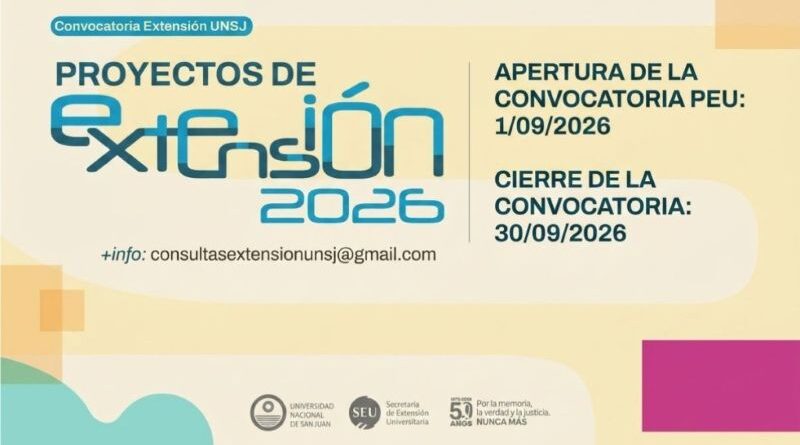 Convocatoria !Proyectos de Extensión Universitaria 2026″ de la UNSJ