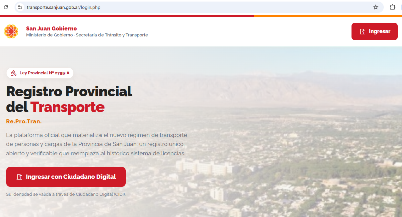 Registro Provincial del Transporte de San Juan